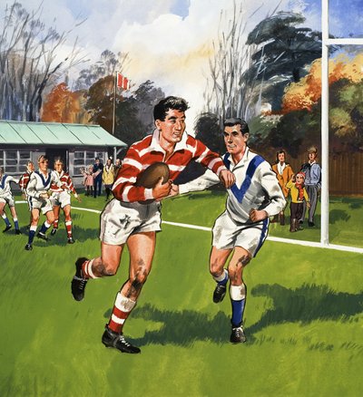 Gracze rugby autorstwa English School