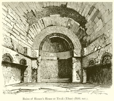 Ruiny domu Horaces w Tivoli (Tibur) (Biblia narod.) autorstwa English School