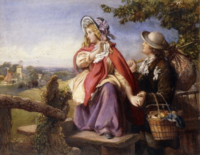 Rustykalni kochankowie przechodzący przez styl, ok. 1860 r autorstwa English School