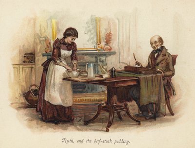 Ruth i budyń wołowy (chromolitho) autorstwa English School