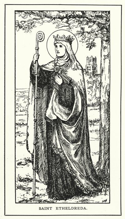 Święta Etheldreda (rycina) autorstwa English School