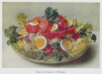 Francuska sałatka pomidorowa (kolorowa litografia) autorstwa English School