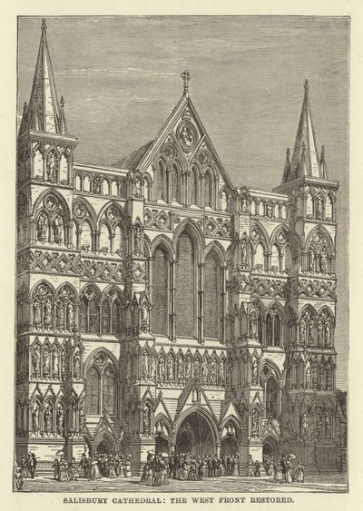 Katedra w Salisbury, odrestaurowany front zachodni autorstwa English School