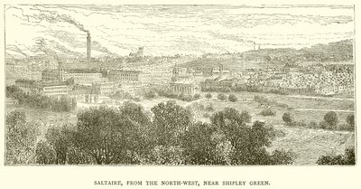 Saltaire, z północnego zachodu, w pobliżu Shipley Green autorstwa English School