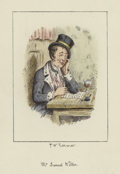 Sam Weller, z Pickwick Papers, autorstwa Charlesa Dickensa autorstwa English School