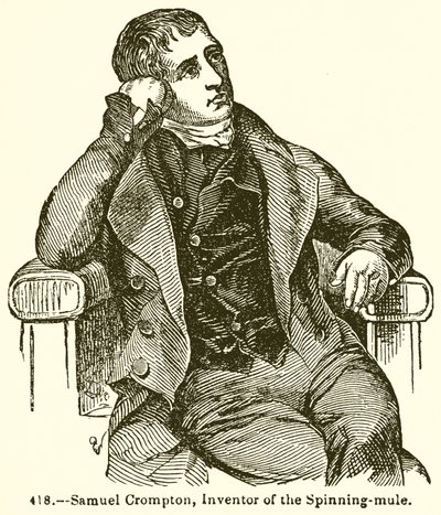 Samuel Crompton, wynalazca Spinning-Mule autorstwa English School