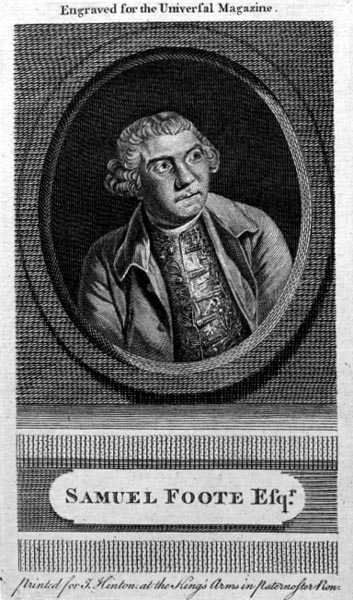 Samuel Foote (1720-77), grawerowane dla „Universal Magazine” (grawerowanie) autorstwa English School