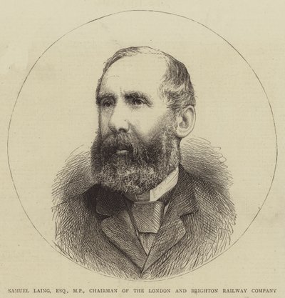 Samuel Laing, Esquire, MP, przewodniczący London and Brighton Railway Company (rycina) autorstwa English School