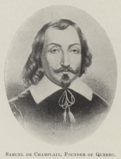 Samuel de Champlain, założyciel Quebecu (lito) autorstwa English School