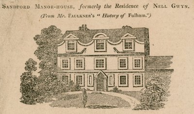 Sandford Manor House, Fulham, Londyn, dawniej miejsce zamieszkania Nell Gwynne autorstwa English School