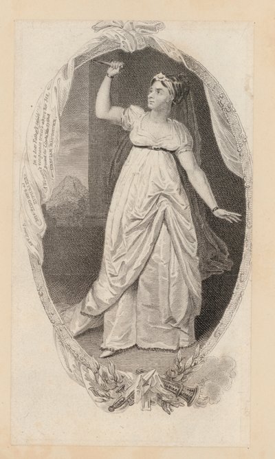Sarah Siddons, aktorka, jako Euphrasia (grafika) autorstwa English School
