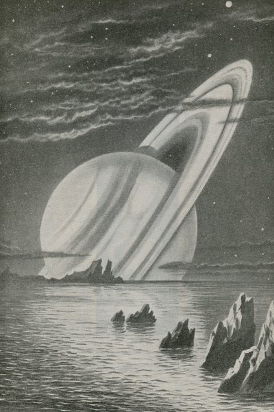 Saturn jak zachodzące słońce autorstwa English School