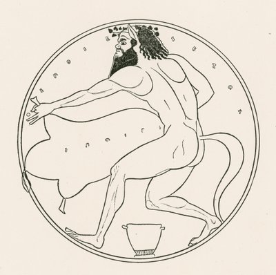 Satyr i skóra wina (grawerunek) autorstwa English School