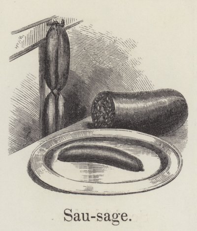 Kiełbasa (grawerowanie) autorstwa English School