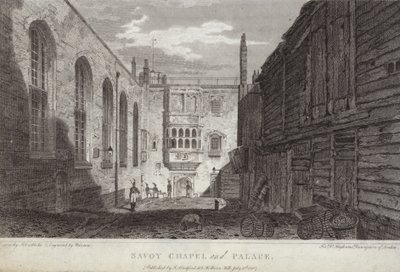 Kaplica i pałac Savoy, Londyn, 1807 autorstwa English School