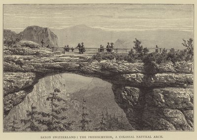 Szwajcaria Saksońska, Prebischthor, Kolosalny Łuk Naturalny (rycina) autorstwa English School