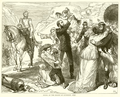 Scena na Odsieczowi Lucknow, 1858 autorstwa English School