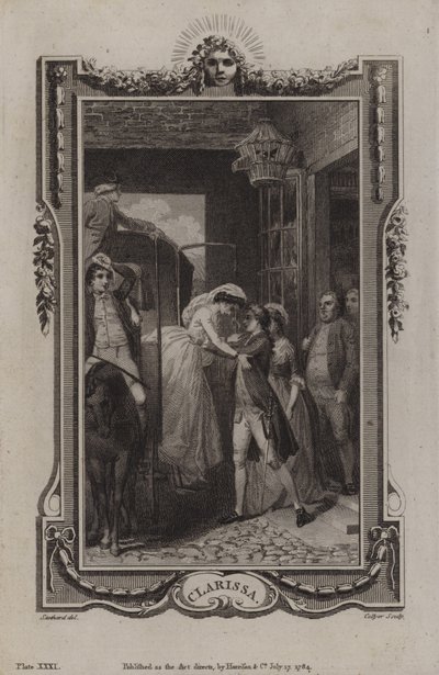 Scena z Clarissy — Samuel Richardson autorstwa English School