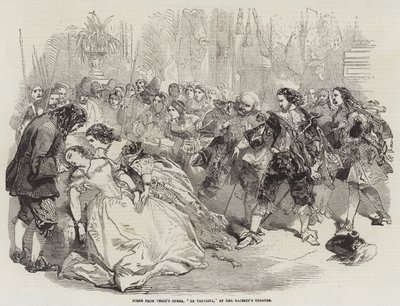 Scena z „La Traviata” w Teatrze Jej Królewskiej Mości autorstwa English School