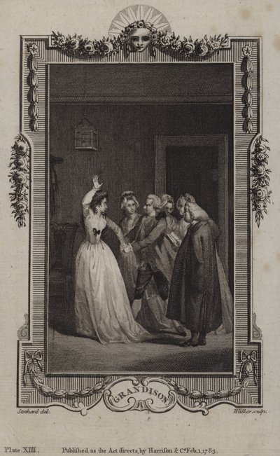 Scena z Historii Sir Charlesa Grandisona autorstwa Samuela Richardsona autorstwa English School