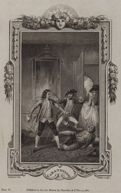 Scena z Historii Sir Charlesa Grandisona autorstwa Samuela Richardsona autorstwa English School