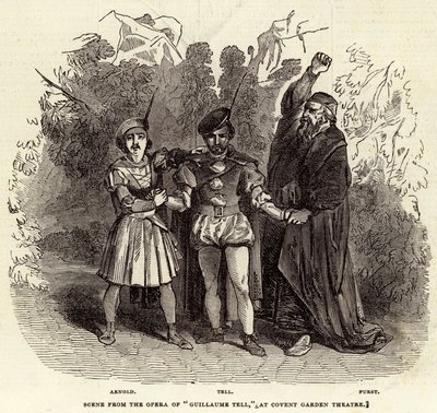 Scena z opery „Guillaume Tell” w Covent Garden Theatre (rycina) autorstwa English School