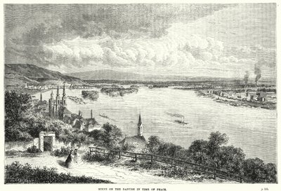 Scena nad Dunajem w czasie pokoju (rycina) autorstwa English School