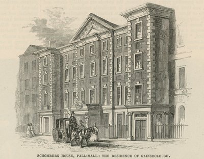 Schomberg House, Pall Mall, Londyn, rezydencja Thomasa Gainsborough autorstwa English School