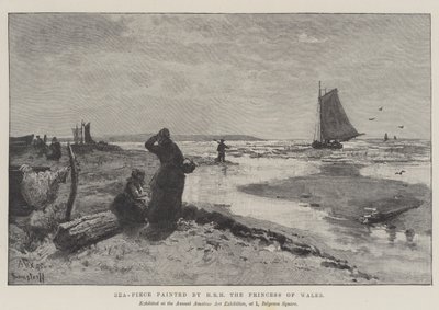 Sea-Piece namalowany przez JKW Księżnej Walii (rycina) autorstwa English School