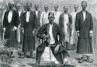 Sekebobo Wódz Chagwe, Mtesa Wódz Ugandy, Chambarango i Premier Pokino (rycina) autorstwa English School