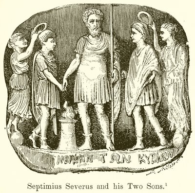 Septymiusz Sewer i jego dwaj synowie autorstwa English School