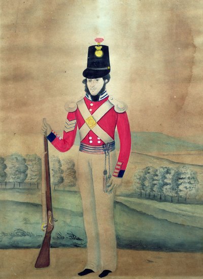 Sierżant, armia brytyjska, ok. 1815 (wc na papierze) autorstwa English School