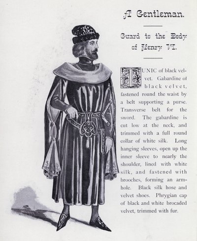 Król Ryszard III Szekspira: Dżentelmen, strażnik ciała Henryka VI (lito) autorstwa English School