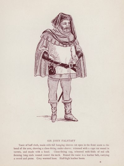Wesołe żony Windsoru Szekspira: Sir John Falstaff (lito) autorstwa English School