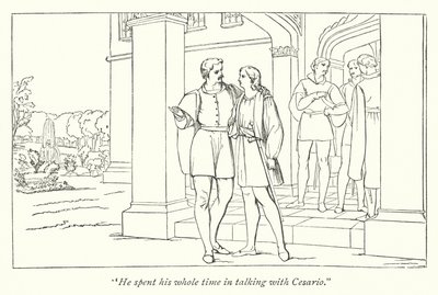 Dwunasta Noc Szekspira; Orsino wysyła Violę do Olivii (grawerunek) autorstwa English School