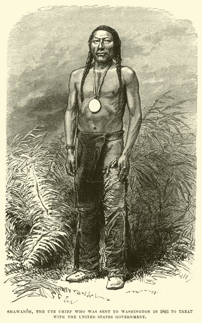 Shawanoh, wódz Ute, który został wysłany do Waszyngtonu w 1863 r., aby porozmawiać z rządem Stanów Zjednoczonych autorstwa English School