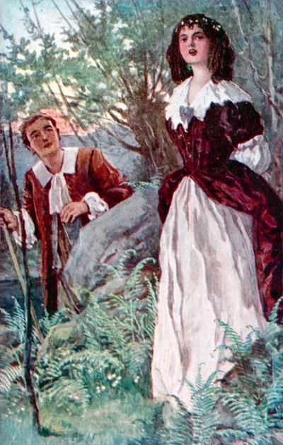 "Ona przychodziła do mnie" (kolorowa litografia) autorstwa English School