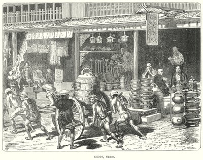 Sklepy, Yedo (grawerowanie) autorstwa English School