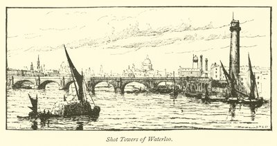 Strzelanie do wież Waterloo autorstwa English School