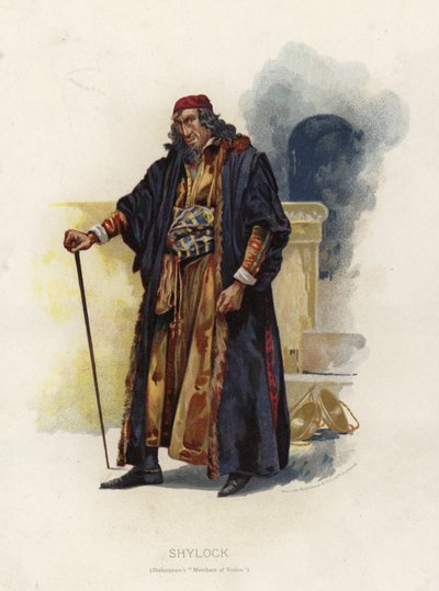 Shylock, z Kupca weneckiego Szekspira autorstwa English School