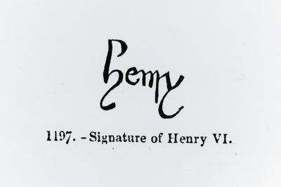 Podpis Henryka VI (1421-71) (lito) (zdjęcie bw) autorstwa English School
