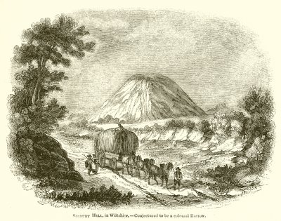 Silbury Hill, Wiltshire. – Przypuszcza się, że jest kolosalnym kurhanem autorstwa English School