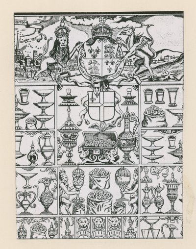 Srebrny talerz planowany jako nagrody w loterii 1569 autorstwa English School