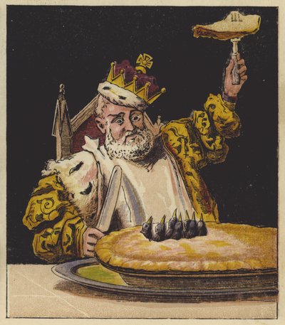 Sing a Song of Sixpence (kolorowa litografia) autorstwa English School