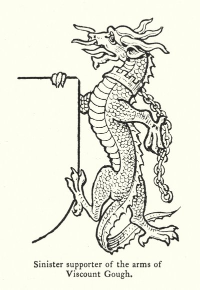 Złowrogi zwolennik herbu wicehrabiego Gough (grafika) autorstwa English School