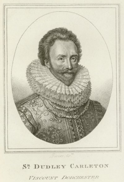 Sir Dudley Carleton, wicehrabia Dorchester (Grawerowanie) autorstwa English School