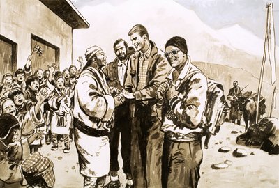 Sir Edmund Hillary ponownie odwiedza Nepal w 1963 r. autorstwa English School
