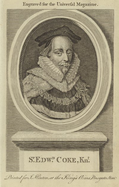 Sir Edward Coke, Rycerz autorstwa English School