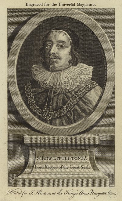 Sir Edward Littleton, Lord Strażnik Wielkiej Pieczęci autorstwa English School