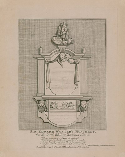 Pomnik Sir Edwarda Wyntersa na ścianie południowej w Battersea Church autorstwa English School